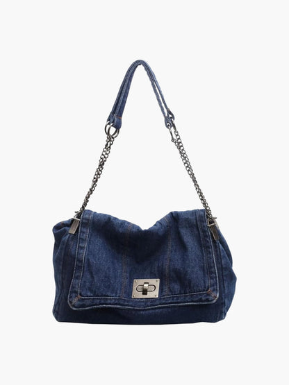 Denim axelväska