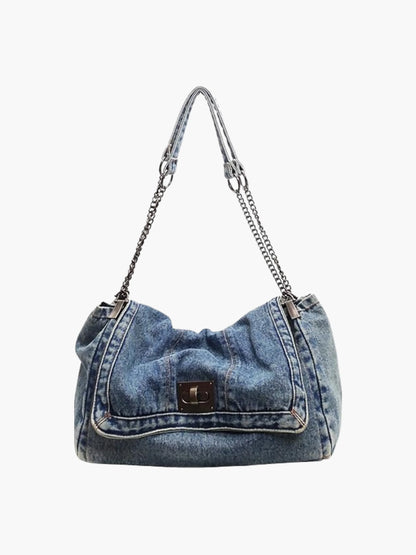 Denim axelväska