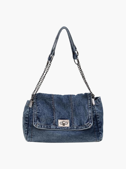 Denim axelväska